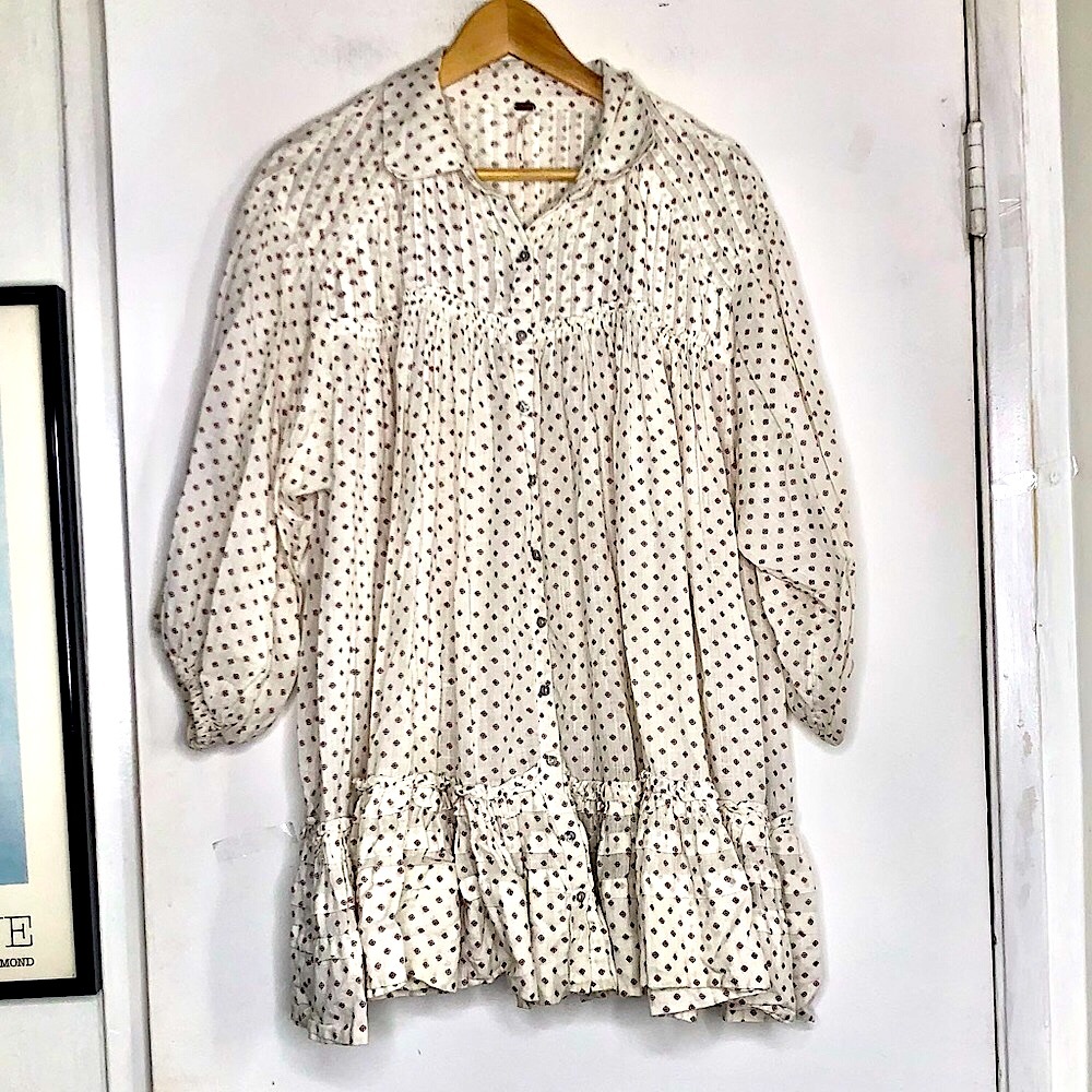 Free People. • Ruffle Babydoll Button Down Dress